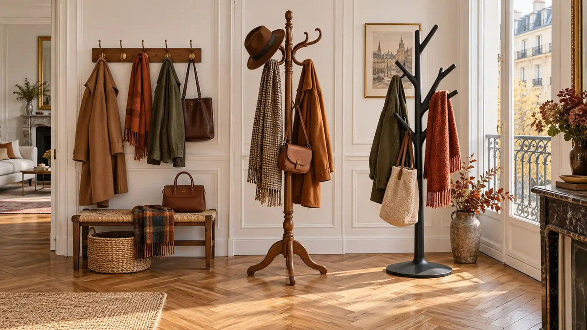 Guide de choix du porte-manteau pour une entrée : format mural ou sur pied