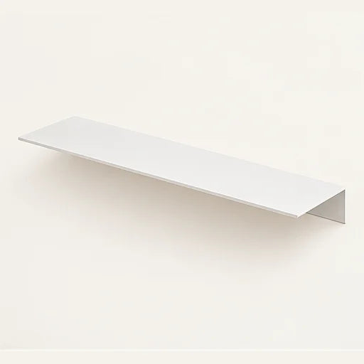 Étagère salle de bain aluminium blanche 30 cm : angle de la tablette