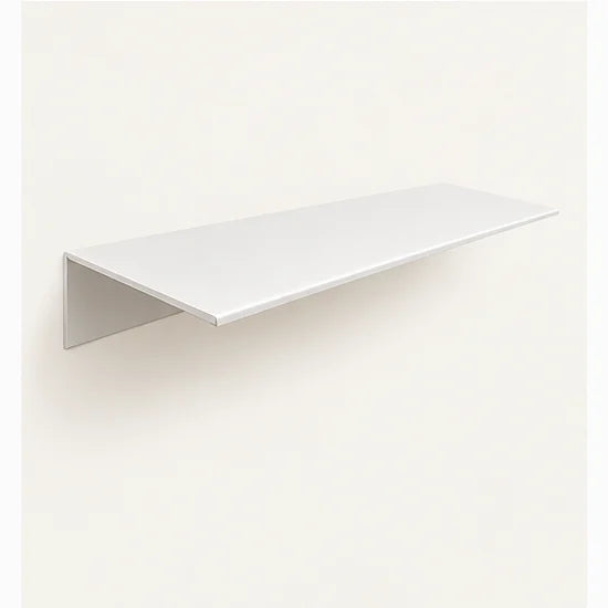Étagère salle de bain aluminium blanche 30 cm : profil de la tablette