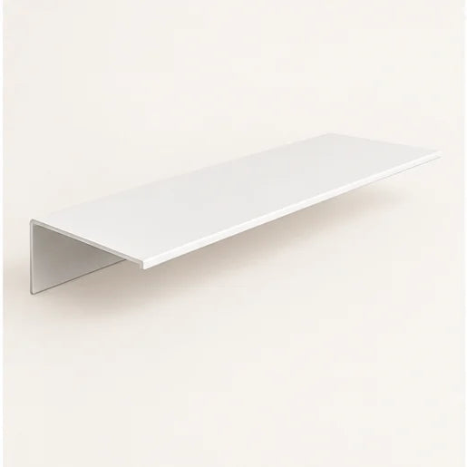Étagère salle de bain aluminium blanche 40 cm : profil de la tablette