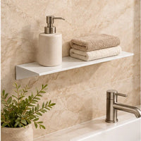 Étagère salle de bain aluminium blanche 40 cm : autre idée de rangement