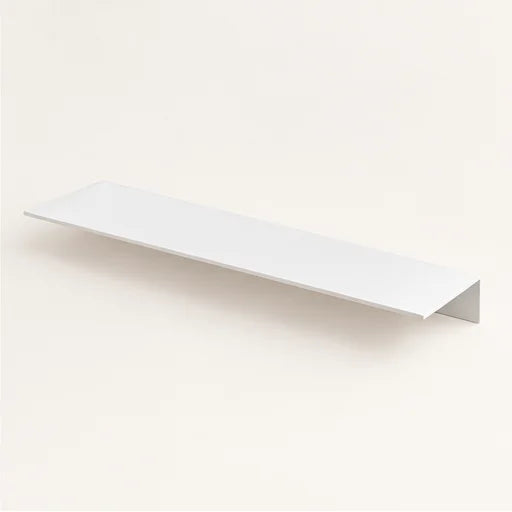 Étagère salle de bain aluminium blanche 50 cm : angle de la tablette