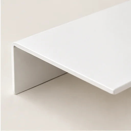 Étagère salle de bain aluminium blanche 50 cm : détail de la finition
