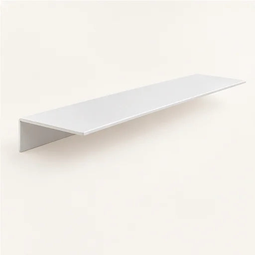 Étagère salle de bain aluminium blanche 50 cm : profil de la tablette