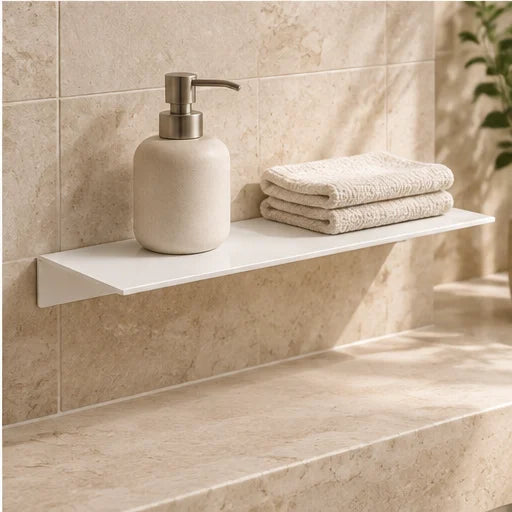 Étagère salle de bain aluminium blanche 50 cm : autre idée de rangement