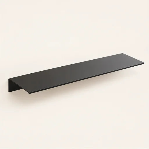 Étagère salle de bain aluminium noire 30 cm : angle de la tablette