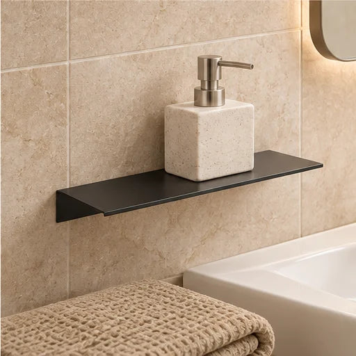 Étagère salle de bain aluminium noire 30 cm : autre idée de rangement