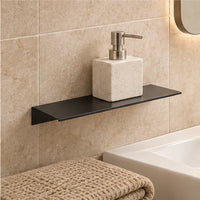 Étagère salle de bain aluminium noire 30 cm : autre idée de rangement