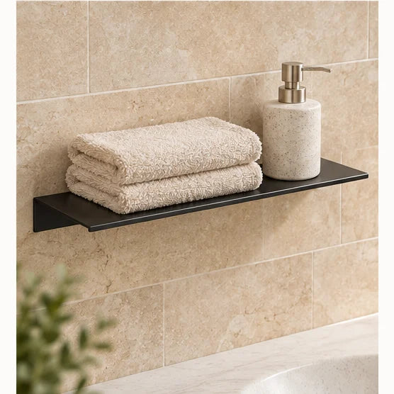 Étagère salle de bain aluminium noire 40 cm : autre idée de rangement