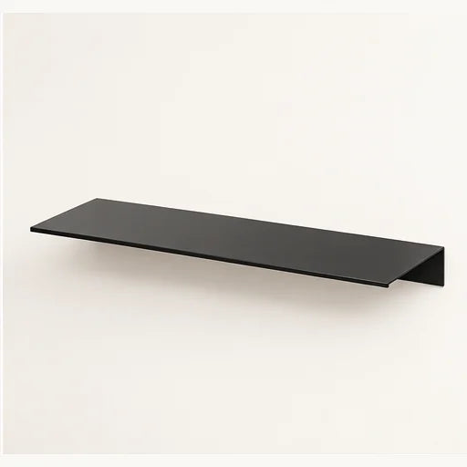 Étagère salle de bain aluminium noire 50 cm : angle de la tablette