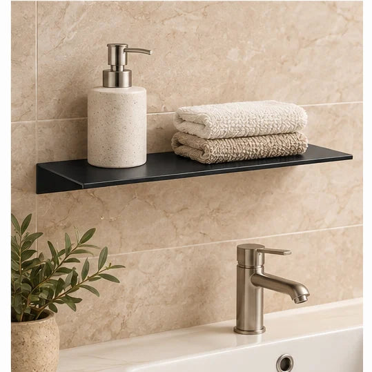 Étagère salle de bain aluminium noire 50 cm : autre idée de rangement