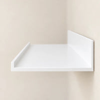 Étagère salle de bain avec rebord blanche 30 cm : vue de profil du modèle complet