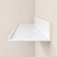 Étagère salle de bain avec rebord blanche 40 cm : vue de profil du modèle complet