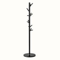 Porte-manteau moderne noir base plastique 175 cm : vue de profil du modèle complet