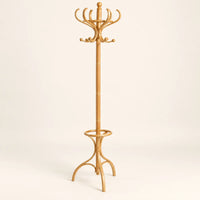 Porte-manteau perroquet bois clair 182 cm : vue de trois-quarts depuis la gauche