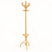 Porte-manteau perroquet bois clair 182 cm : vue de profil du modèle complet