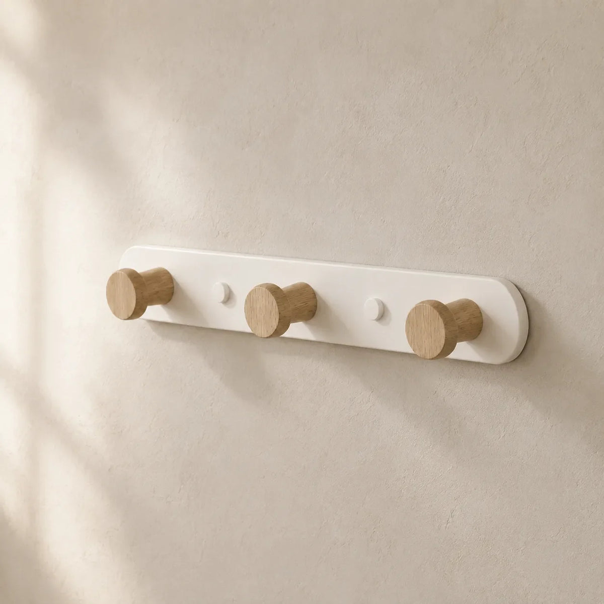 porte-manteau bois mural 3 crochets blanc laiteux packshot