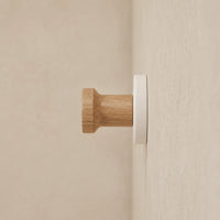 porte-manteau mural bois blanc vue profil ensemble 20cm