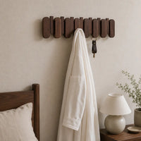 Porte-manteau noyer mural bois massif, lifestyle entrée moderne
