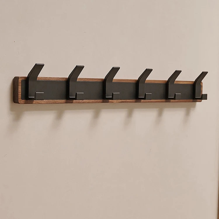 Grand crochet mural bois noir 6 crochets - couloir entrée — image 1