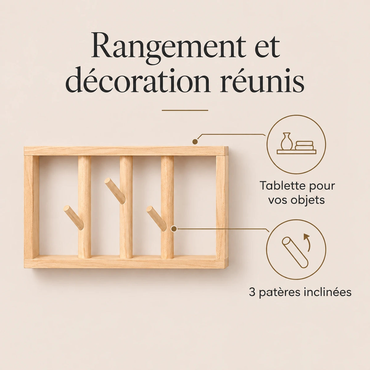 patère murale bois naturel 30 cm 3 patères – bénéfices et rangement