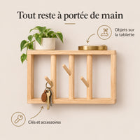 patère murale bois naturel 30 cm 3 patères – utilisation au quotidien