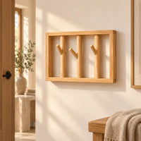 patère murale bois vernis 30 cm 3 patères – mise en situation dans un intérieur
