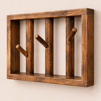 patère murale bois vintage 30 cm 3 patères – détail de finition