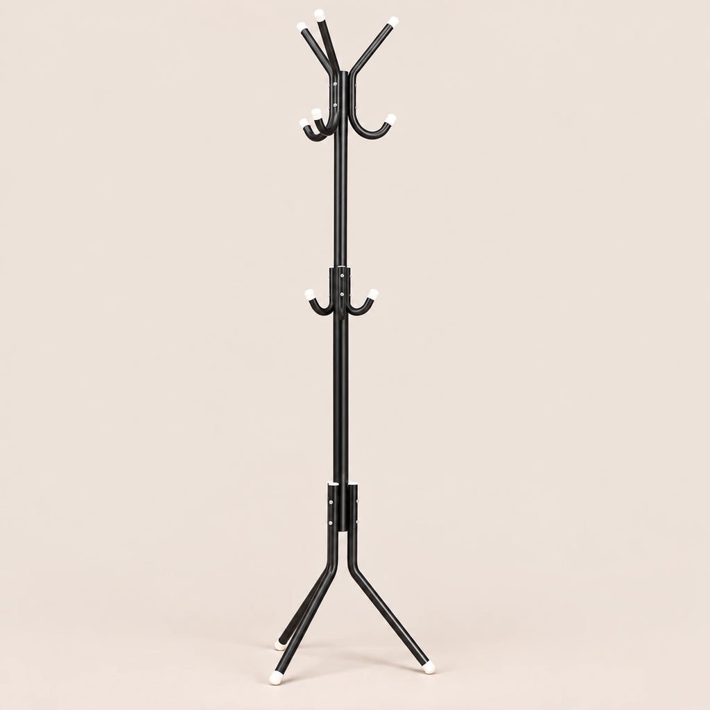 porte-manteau sur pied noir 9 patères 166 cm – vue principale sur fond beige