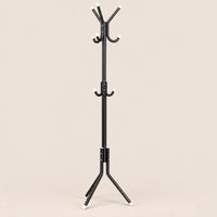 porte-manteau sur pied noir 9 patères 166 cm – vue principale sur fond beige