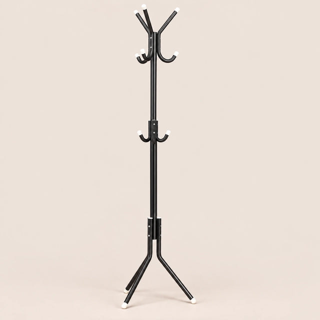 porte-manteau sur pied noir 9 patères 166 cm – vue principale sur fond beige