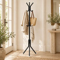 porte-manteau sur pied noir 9 patères 166 cm – dans une entrée contemporaine