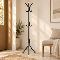 porte-manteau sur pied noir 9 patères 166 cm – mise en situation dans un intérieur