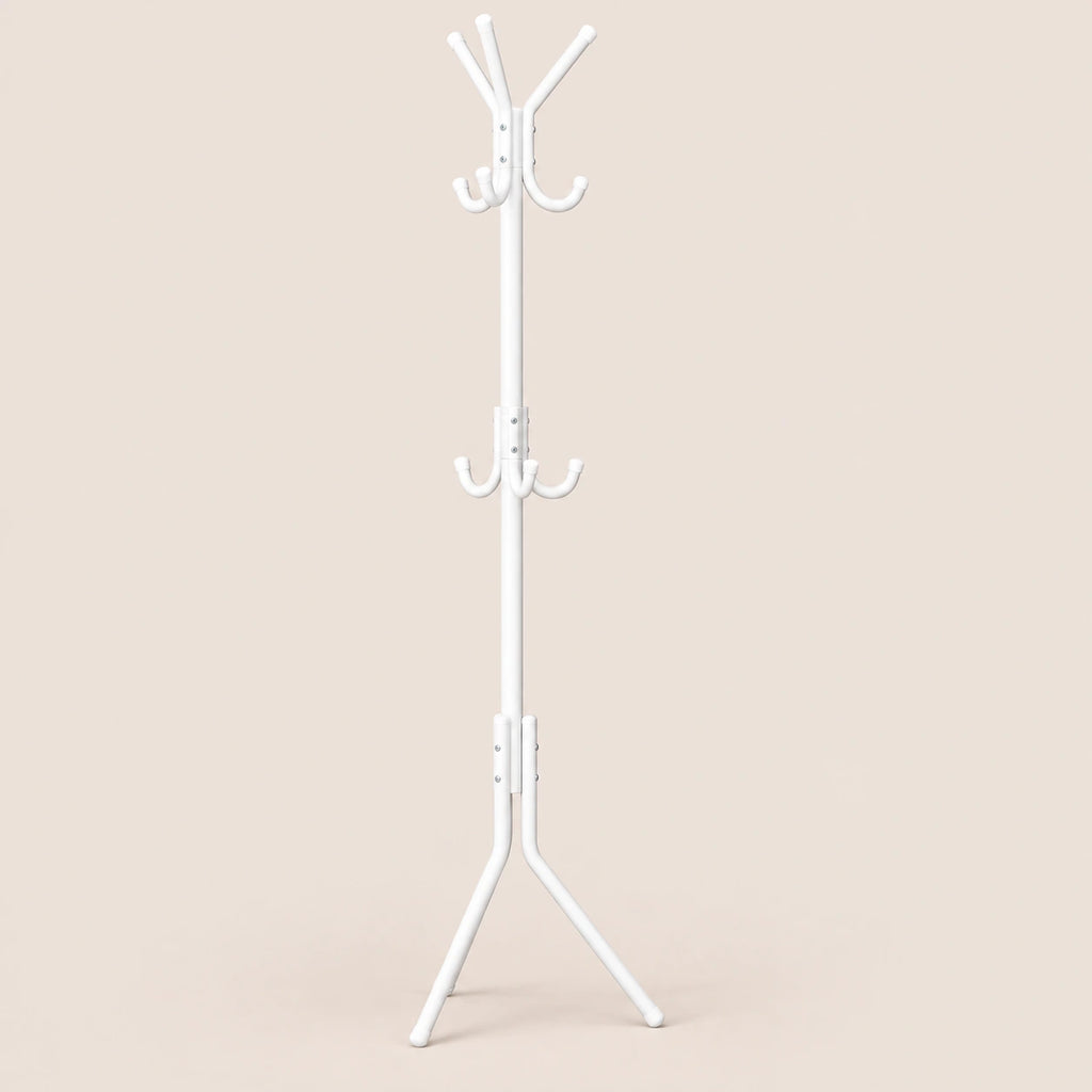 porte-manteau sur pied blanc 9 patères 166 cm – vue principale sur fond beige