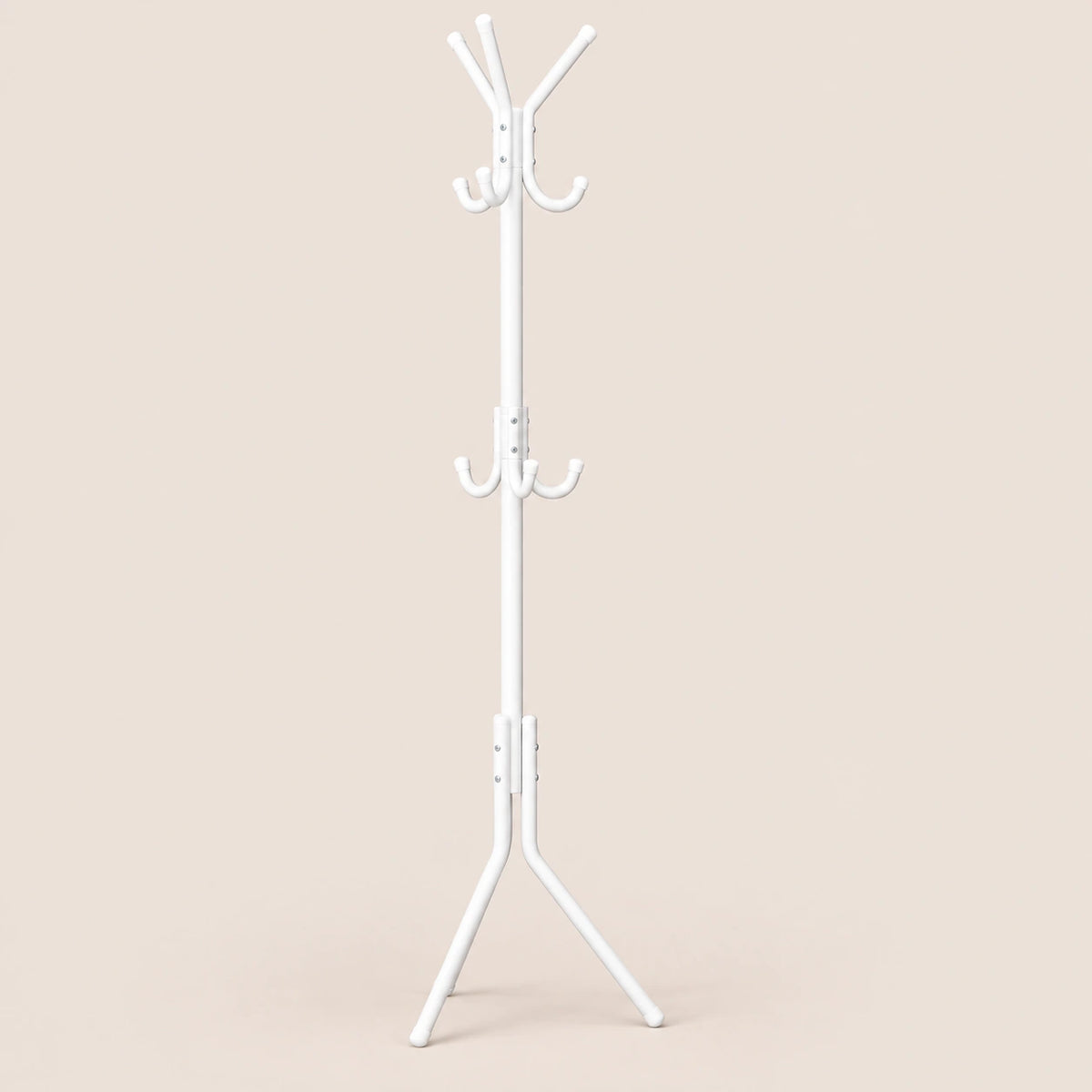 porte-manteau sur pied blanc 9 patères 166 cm – vue principale sur fond beige