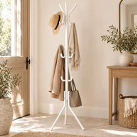 porte-manteau sur pied blanc 9 patères 166 cm – dans une entrée contemporaine