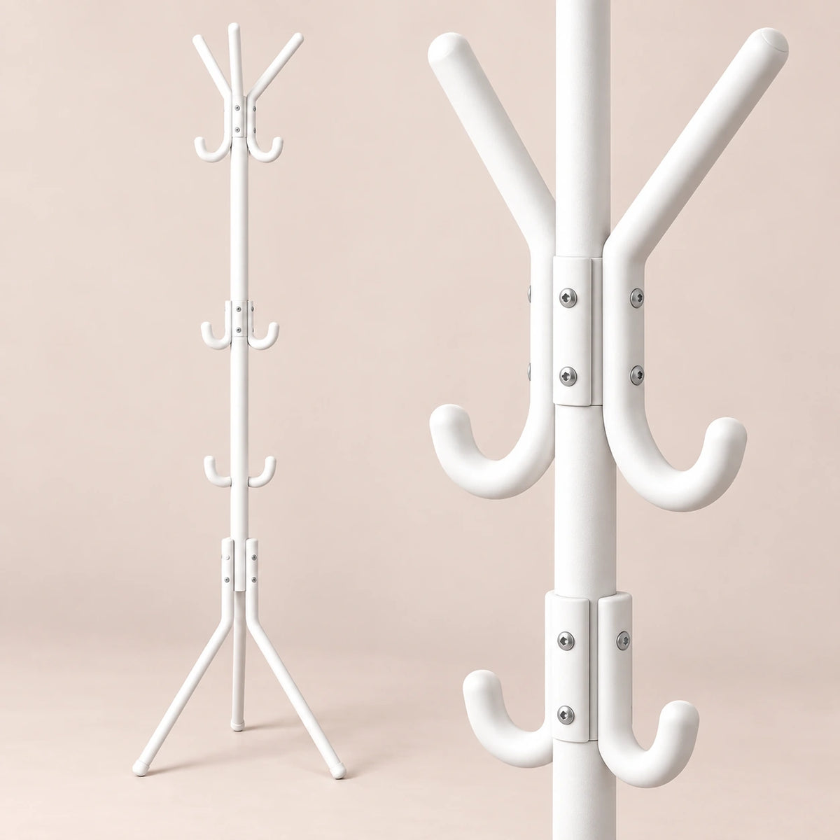 porte-manteau sur pied blanc 9 patères 166 cm – détail de finition