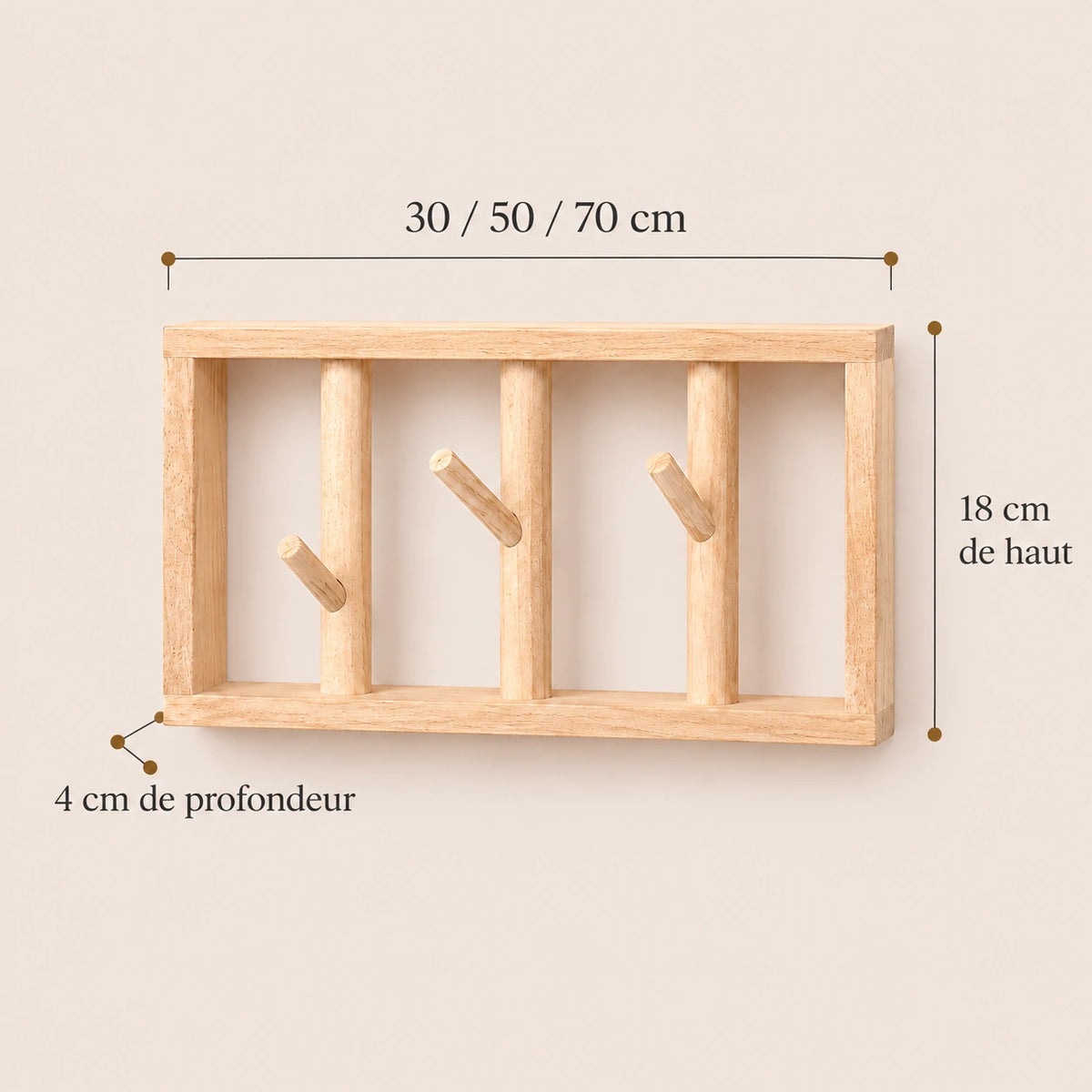 porte-manteau mural bois avec tablette – dimensions et formats disponibles
