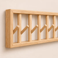 porte-manteau mural bois naturel 70 cm 7 patères – détail de finition