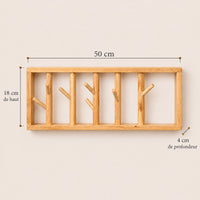 porte-manteau mural bois vernis 50 cm 5 patères – dimensions du produit