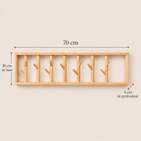 porte-manteau mural bois vernis 70 cm 7 patères – dimensions du produit