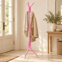 porte-manteau sur pied rose 9 patères 166 cm – dans une entrée contemporaine