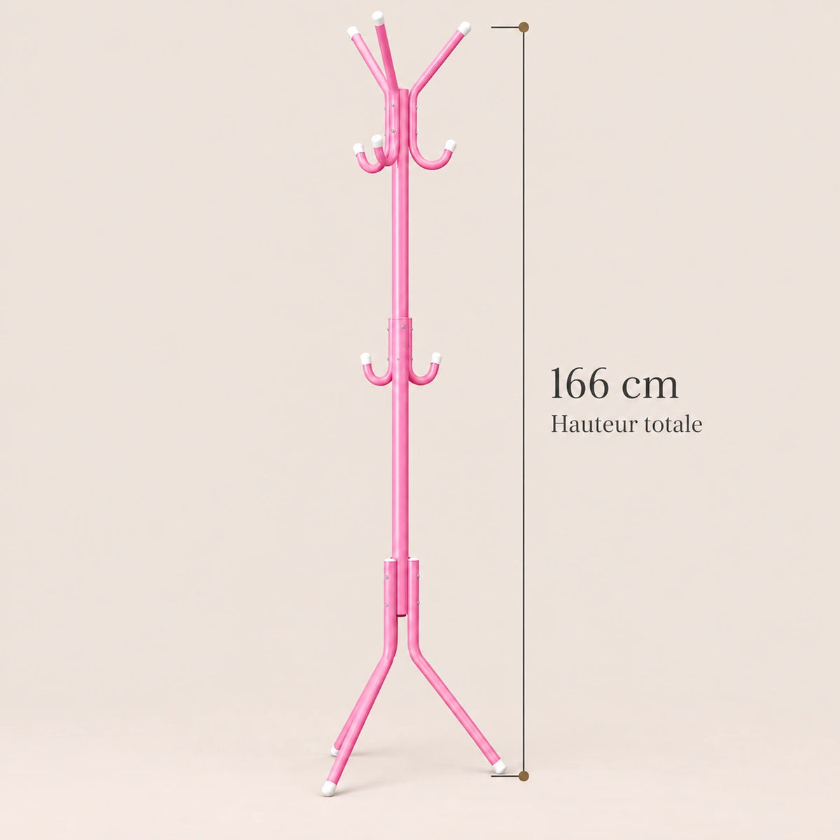 porte-manteau sur pied rose 9 patères 166 cm – dimensions du produit