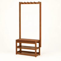 Banc porte-manteau bambou 50 cm complet sur fond clair