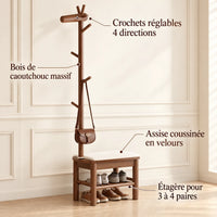 Caractéristiques du banc porte-manteau noyer 55 cm