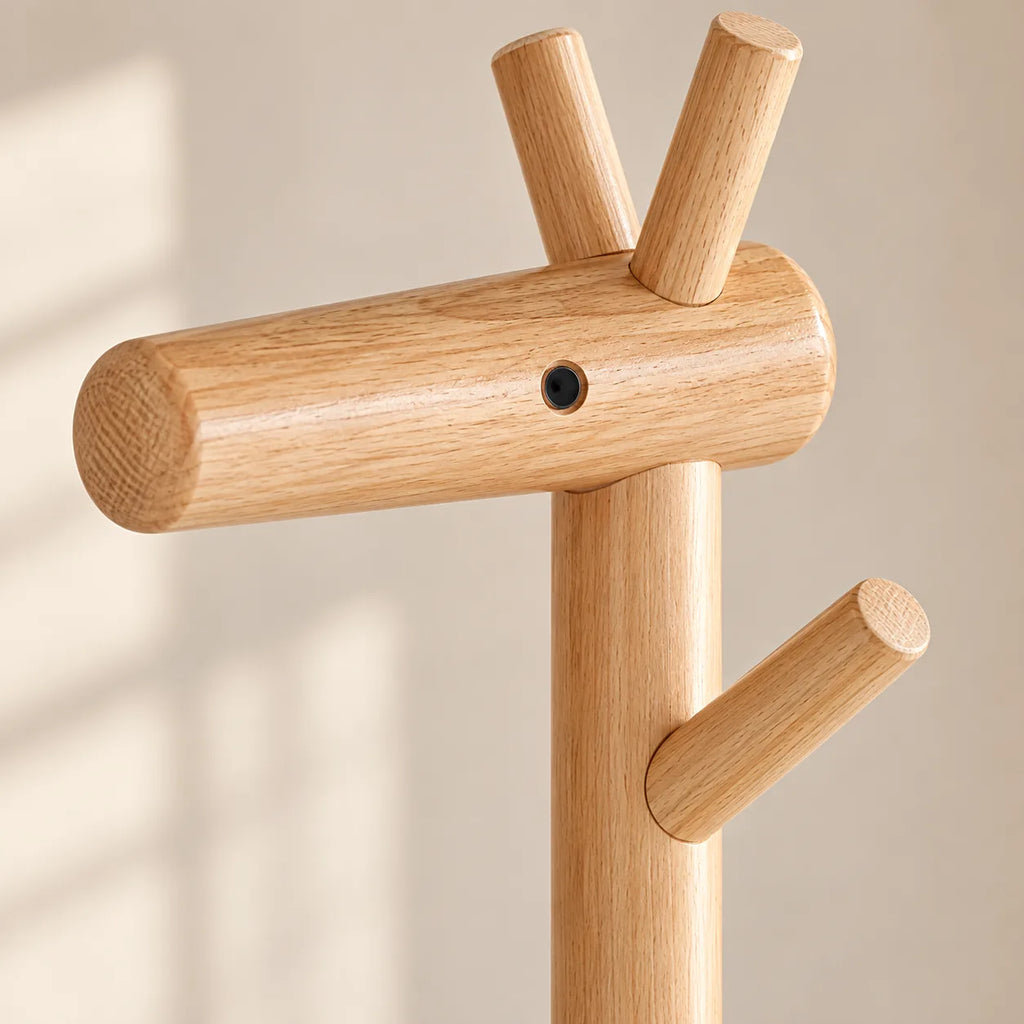 Détail du banc porte-manteau bois naturel 70 cm