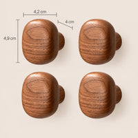 Patère bois carrée lot 4 crochets muraux, forme géométrique bois massif - dimensions du produit
