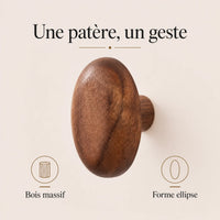 Patère bois ellipse murale, crochet bois massif forme ovale - bénéfices et finition du bois