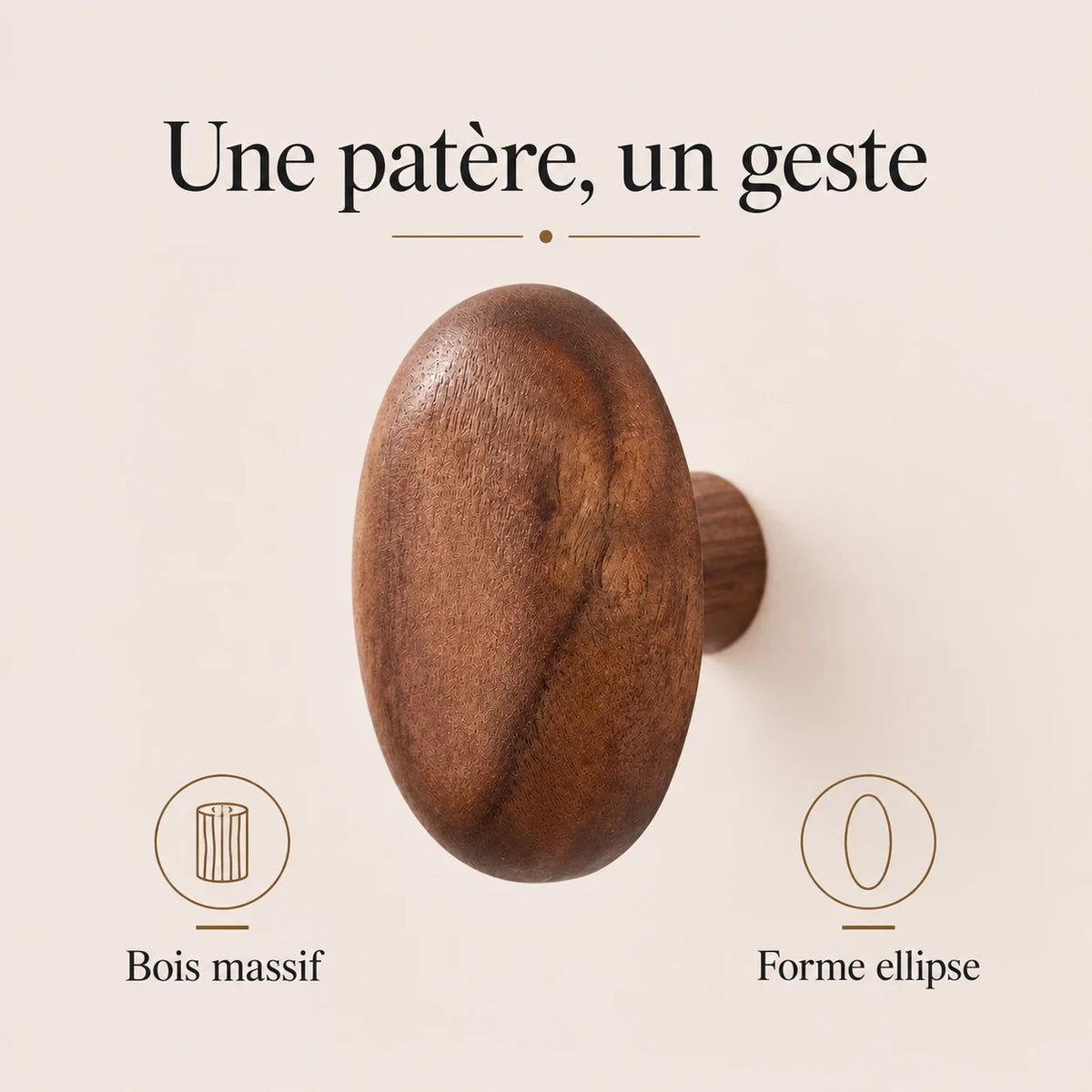 Patère bois ellipse murale, crochet bois massif forme ovale - bénéfices et finition du bois
