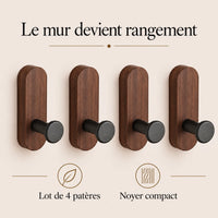 Patère bois noyer compact lot 4 crochets muraux - bénéfices et finition du bois
